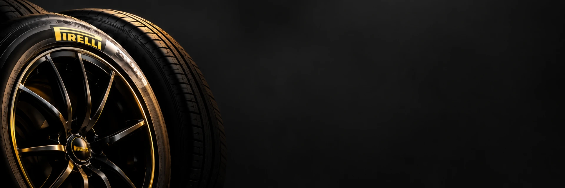 Pneus Pirelli com aros dourados
